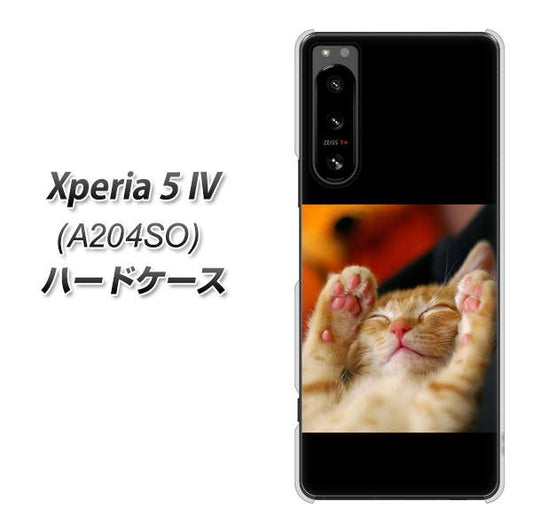 Xperia 5 IV A204SO SoftBank 高画質仕上げ 背面印刷 ハードケース【VA804 爆睡するネコ】