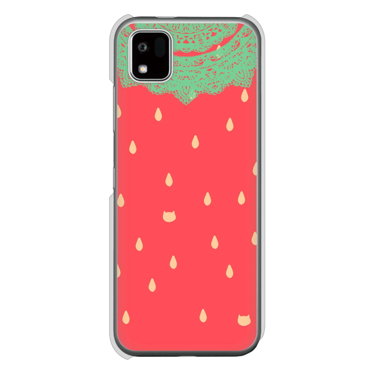 かんたんスマホ3 A205KC Y!mobile 高画質仕上げ 背面印刷 ハードケース 【MI800 strawberry ストロベリー】