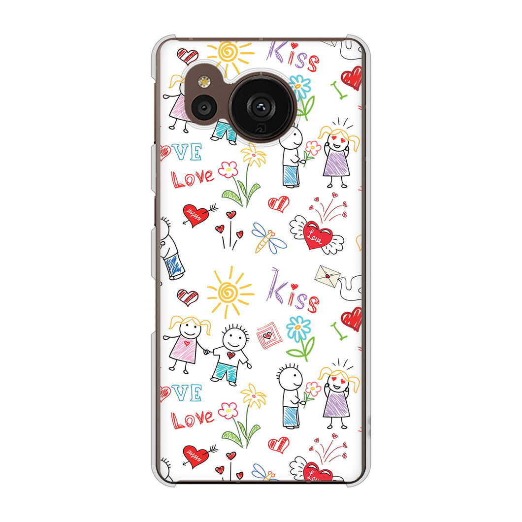 AQUOS sense7 plus A208SH SoftBank 高画質仕上げ 背面印刷 ハードケース カップル＆ファミリー