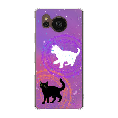 AQUOS sense7 plus A208SH SoftBank 高画質仕上げ 背面印刷 ハードケース 魔法陣猫