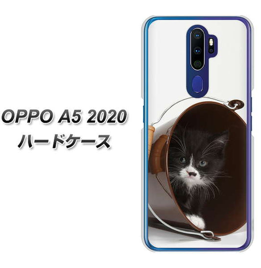 OPPO（オッポ） A5 2020 高画質仕上げ 背面印刷 ハードケース【VA800 ネコとバケツ】