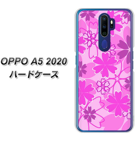 OPPO（オッポ） A5 2020 高画質仕上げ 背面印刷 ハードケース【VA961 重なり合う花　ピンク】