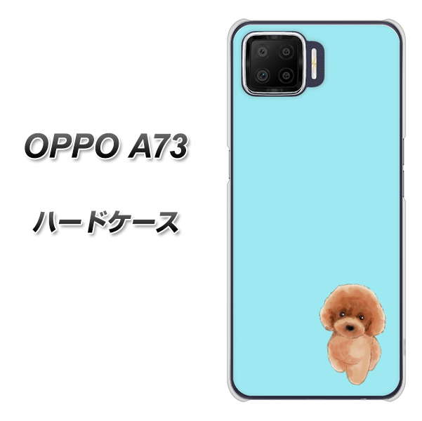 楽天モバイル OPPO（オッポ） A73 高画質仕上げ 背面印刷 ハードケース【YJ050 トイプードルレッド（ブルー）】