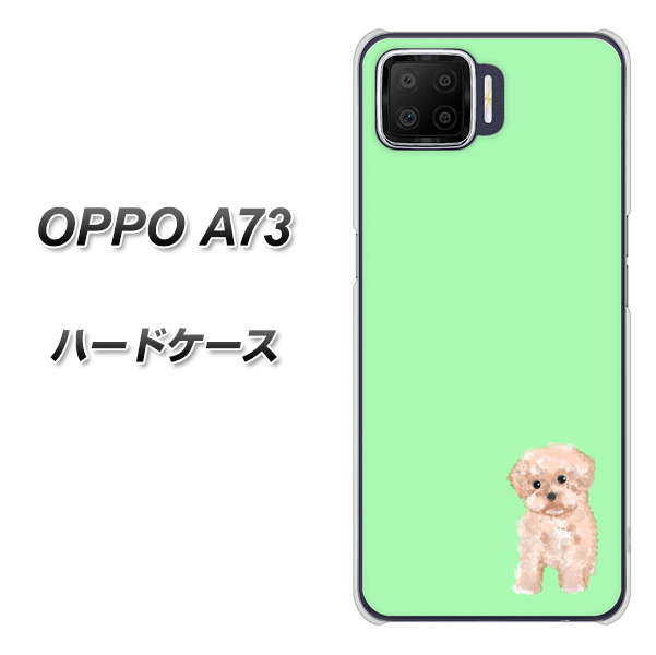楽天モバイル OPPO（オッポ） A73 高画質仕上げ 背面印刷 ハードケース【YJ063 トイプードルアプリコット（グリーン）】