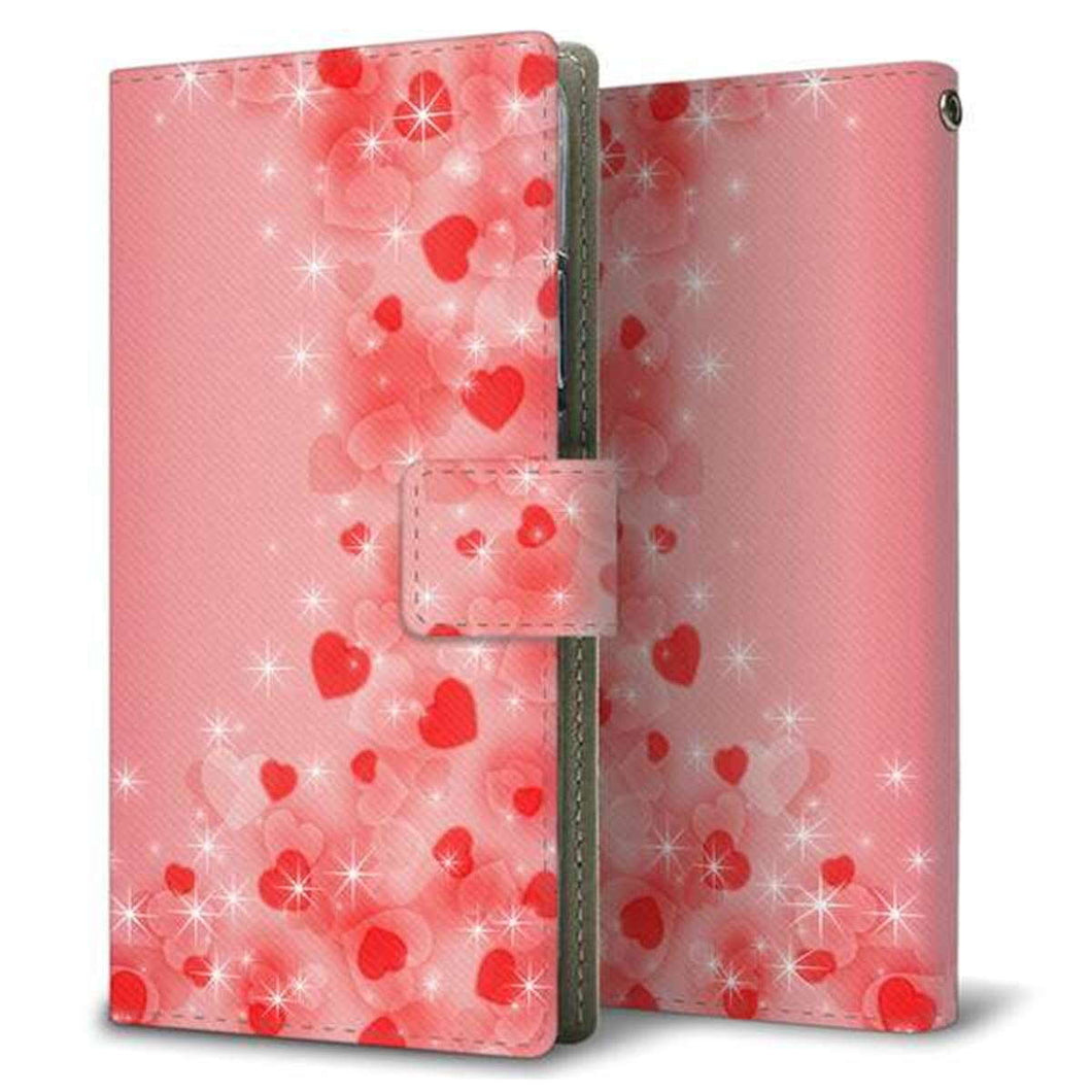 らくらくスマートフォン F-52B docomo 画質仕上げ プリント手帳型ケース(薄型スリム)【003 ハート色の夢】