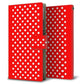softbank エクスペリア XZs 602SO 高画質仕上げ プリント手帳型ケース(薄型スリム)【055 シンプル柄（水玉） レッド】