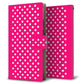 SoftBank アクオスゼロ6 画質仕上げ プリント手帳型ケース(薄型スリム)【056 シンプル柄（水玉） ピンク】