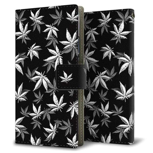 Y!mobile かんたんスマホ2 A001KC 画質仕上げ プリント手帳型ケース(薄型スリム)【064 モノトーン大麻ブラック】