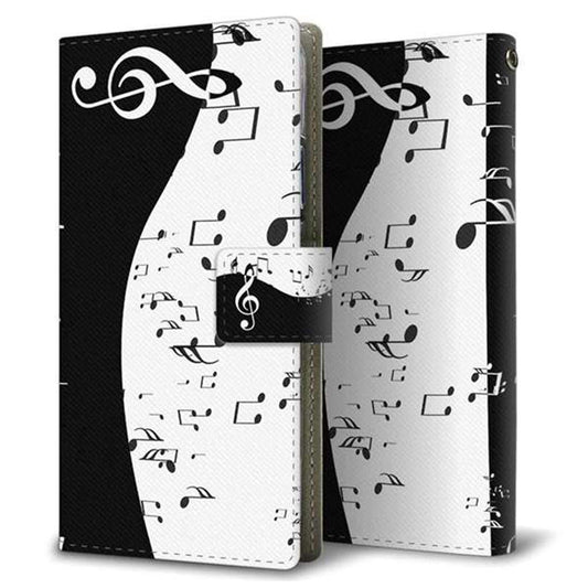 HUAWEI nova lite for Y!mobile 608HW 画質仕上げ プリント手帳型ケース(薄型スリム)【114 モノトーンのリズム】