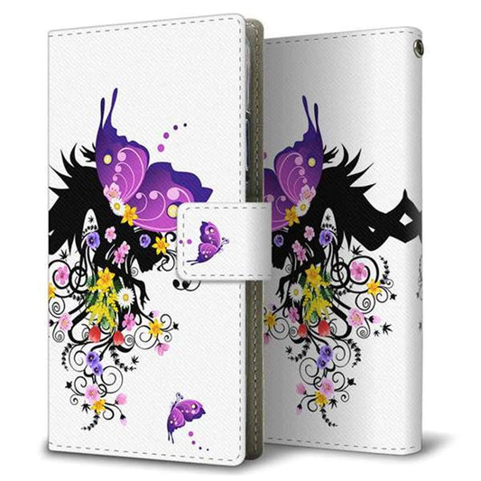 Softbank シンプルスマホ3 509SH 画質仕上げ プリント手帳型ケース(薄型スリム)【146 蝶の精と春の花】