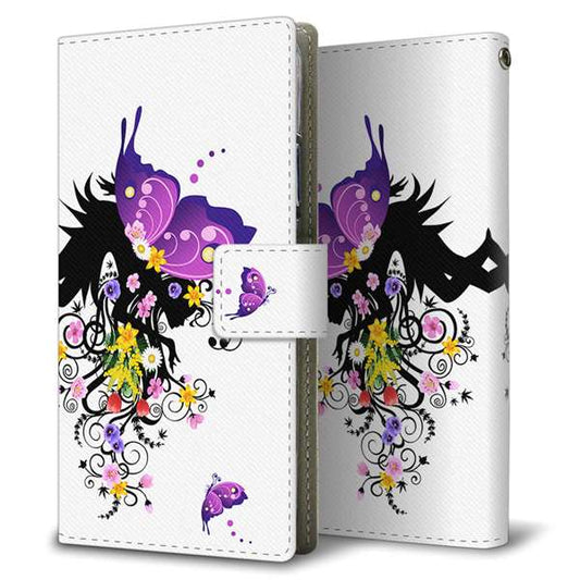 SoftBank エクスペリア XZ2 702SO 高画質仕上げ プリント手帳型ケース(薄型スリム)【146 蝶の精と春の花】