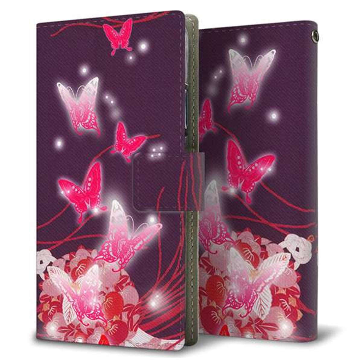 Y!mobile LG Q Stylus 801LG 画質仕上げ プリント手帳型ケース(薄型スリム)【251 紅の蝶】