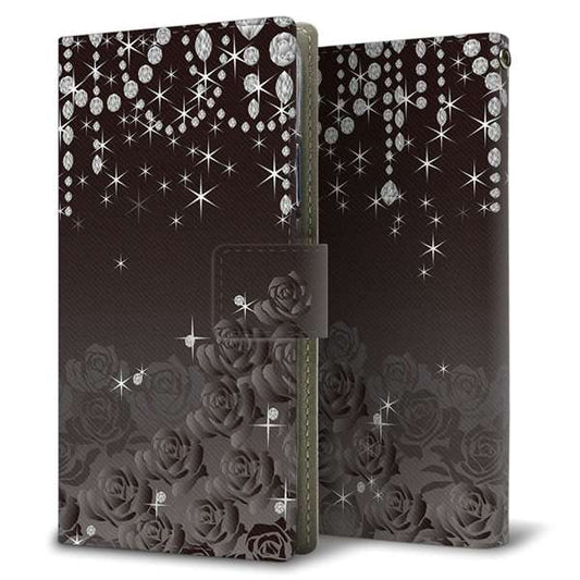 Redmi Note 11 高画質仕上げ プリント手帳型ケース(薄型スリム)【327 薔薇とダイヤモンド】
