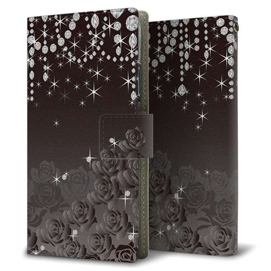 docomo MONO MO-01K 画質仕上げ プリント手帳型ケース(薄型スリム)【327 薔薇とダイヤモンド】