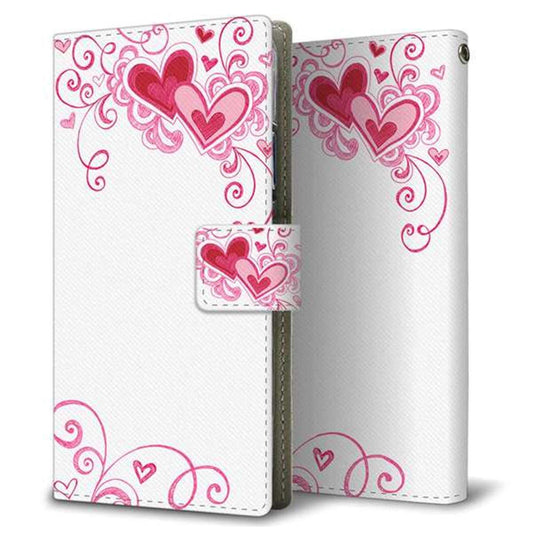 UQmobile アクオス L2 SH-L02 画質仕上げ プリント手帳型ケース(薄型スリム)【365 ハートフレーム】