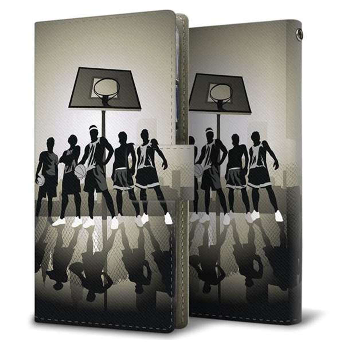 楽天モバイル Rakuten BIGs 画質仕上げ プリント手帳型ケース(薄型スリム)【389 クールバスケ】