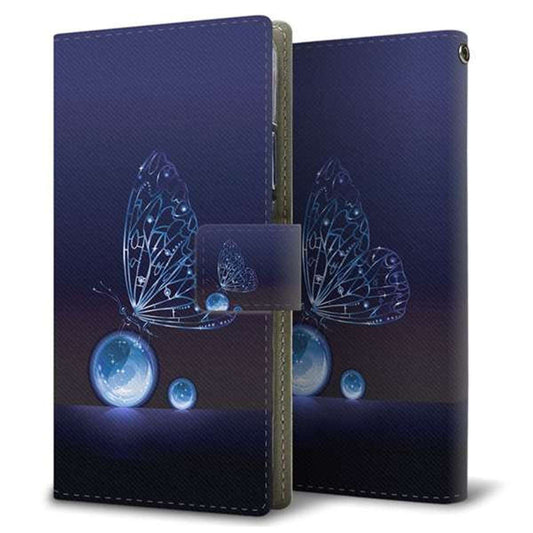 SIMフリー オッポ Reno5 A 画質仕上げ プリント手帳型ケース(薄型スリム)【418 神秘の蝶】