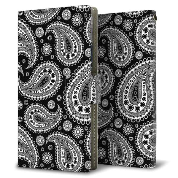 AQUOS sense5G SHG03 au 高画質仕上げ プリント手帳型ケース(薄型スリム)ペイズリー