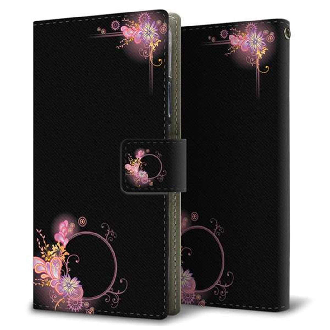 au HUAWEI（ファーウェイ） P30 lite Premium HWV33 画質仕上げ プリント手帳型ケース(薄型スリム)【437 華のフレーム】