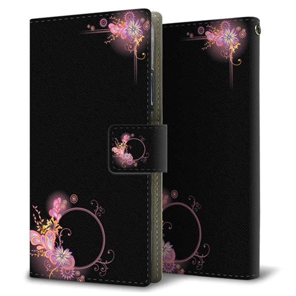 au ギャラクシー S10+ SCV42 画質仕上げ プリント手帳型ケース(薄型スリム)【437 華のフレーム】