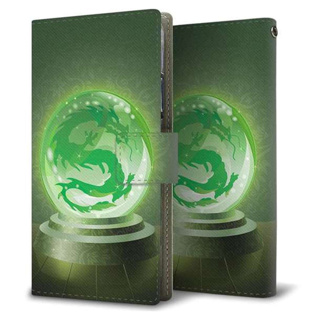 Y!mobile かんたんスマホ2 A001KC 画質仕上げ プリント手帳型ケース(薄型スリム)【439 水晶に浮かぶ龍】