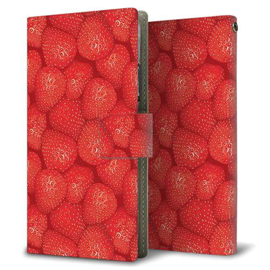 SoftBank アクオスゼロ2 906SH 画質仕上げ プリント手帳型ケース(薄型スリム)【444 ストロベリーウォール】