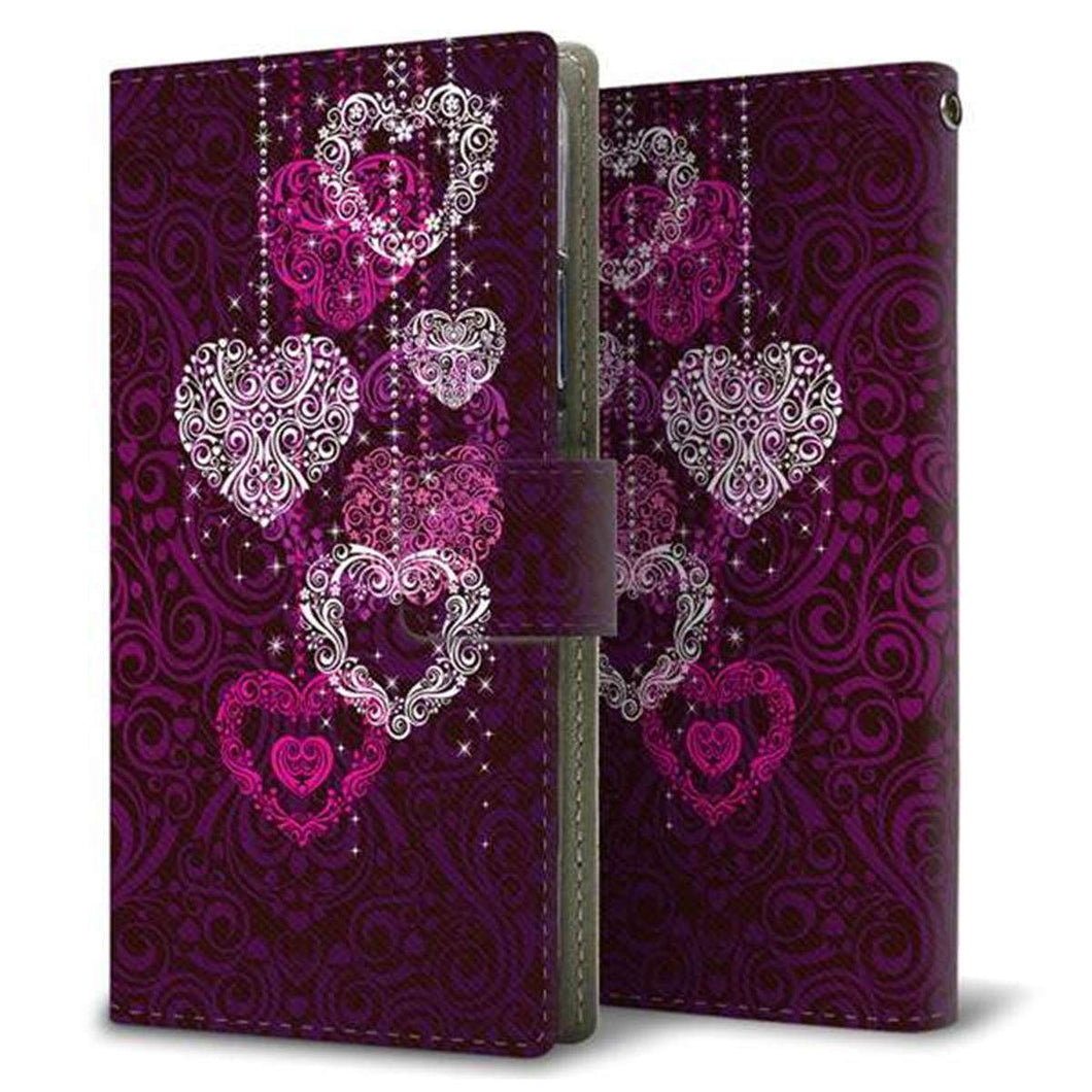 docomo LG ベルベット L-52A 画質仕上げ プリント手帳型ケース(薄型スリム)【468 ハートのシャンデリア】