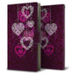 OPPO Reno A 高画質仕上げ プリント手帳型ケース(薄型スリム)【468 ハートのシャンデリア】