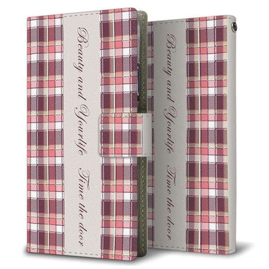 Xperia Ace III SOG08 au 画質仕上げ プリント手帳型ケース(薄型スリム)【518 チェック柄besuty】