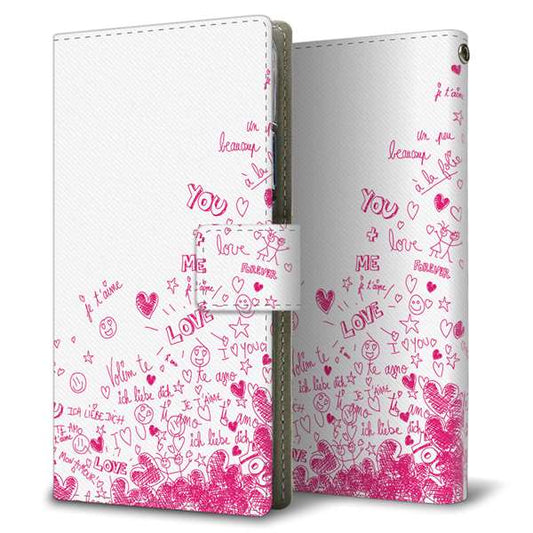 Softbank アクオス R5G 908SH 高画質仕上げ プリント手帳型ケース(薄型スリム)【631 恋の落書き】