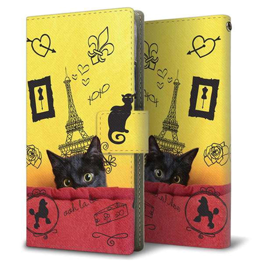 au アクオス センス3 ベーシック SHV48 画質仕上げ プリント手帳型ケース(薄型スリム)【686 パリの子猫】