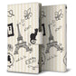 Softbank アクオスR コンパクト 701SH 高画質仕上げ プリント手帳型ケース(薄型スリム)【694 パリの絵】