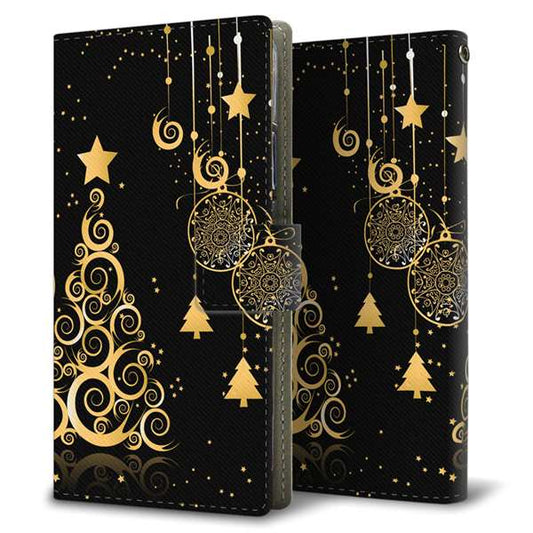 OPPO（オッポ） AX7 高画質仕上げ プリント手帳型ケース(薄型スリム)【721 その他のカラークリスマスツリー】