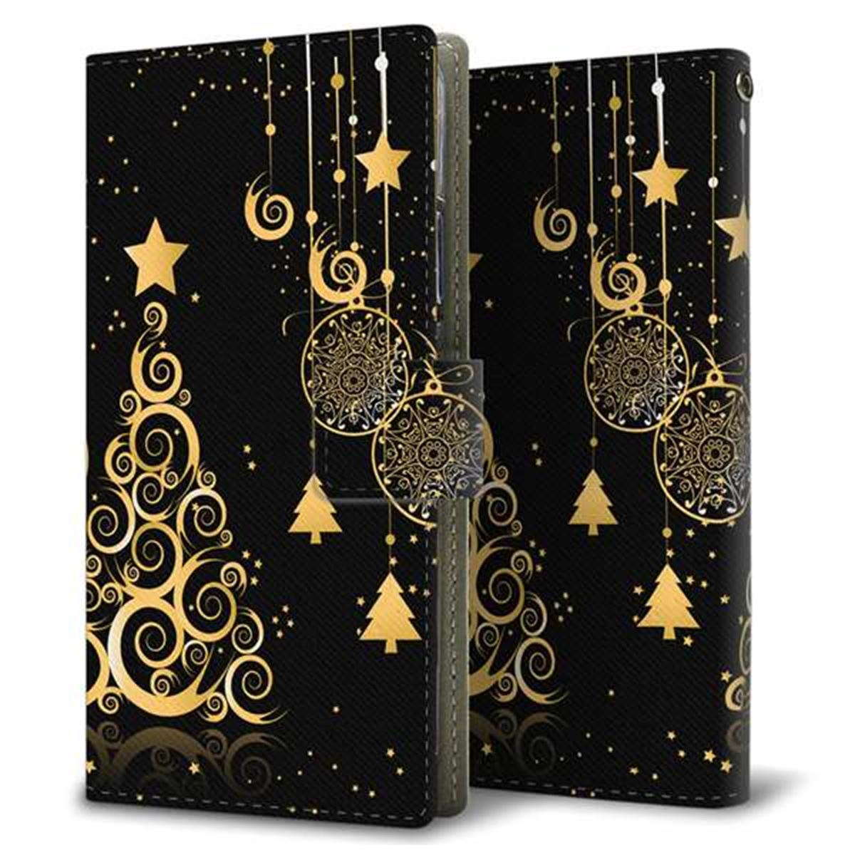 au ギャラクシー S9+ SCV39 画質仕上げ プリント手帳型ケース(薄型スリム)【721 その他のカラークリスマスツリー】
