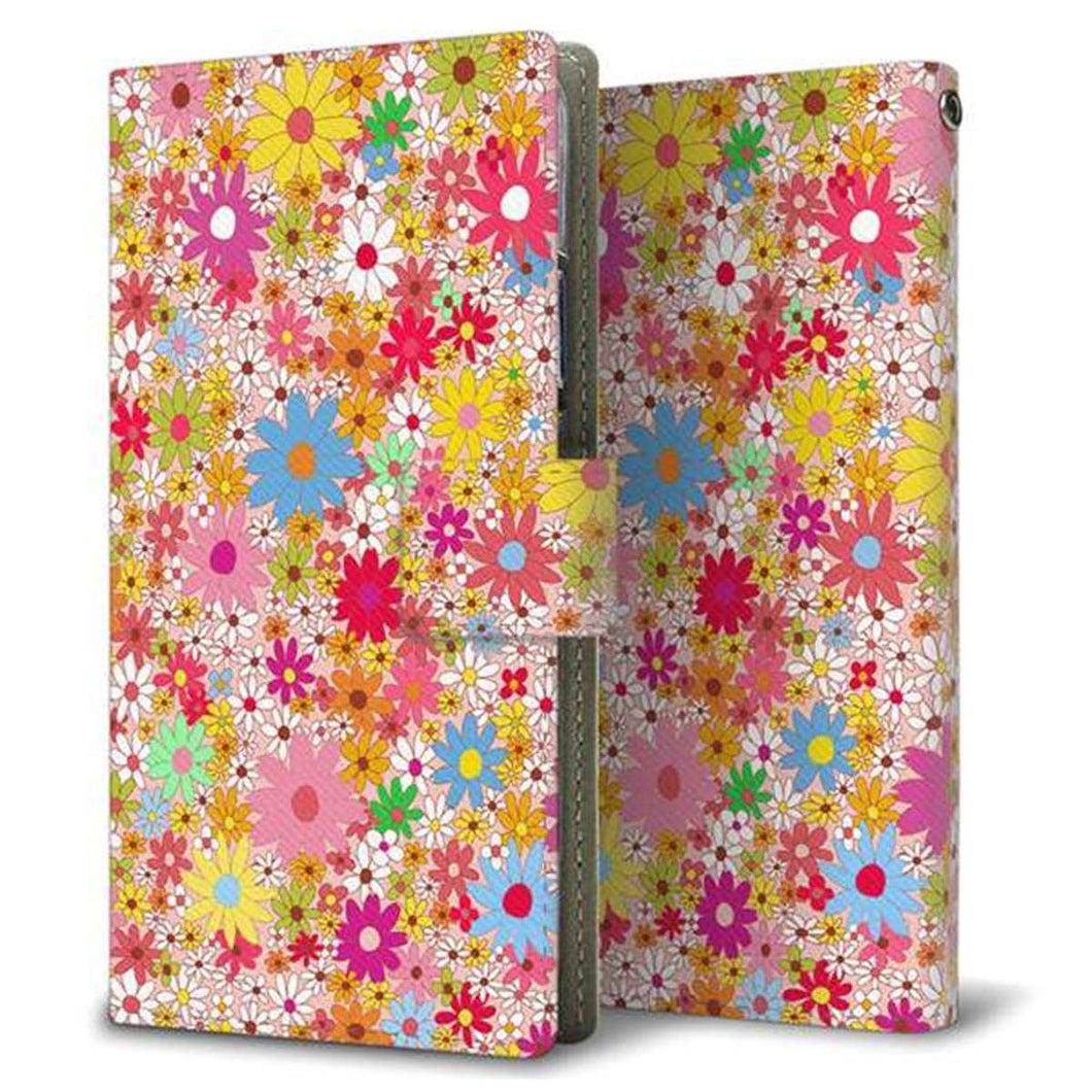 Xperia 5 IV SOG09 au 画質仕上げ プリント手帳型ケース(薄型スリム)【746 花畑A】