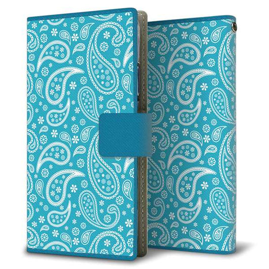 iPhone7 高画質仕上げ プリント手帳型ケース(薄型スリム)【766 ペイズリーブルー】
