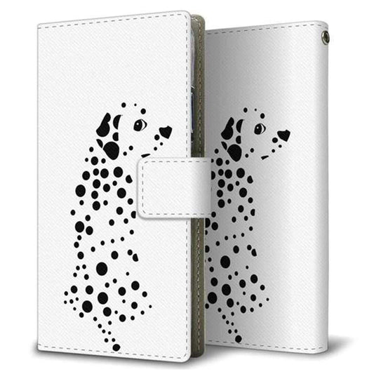 docomo アクオスコンパクト SH-02H 画質仕上げ プリント手帳型ケース(薄型スリム)【1038 振り向くダルメシアン（WH）】