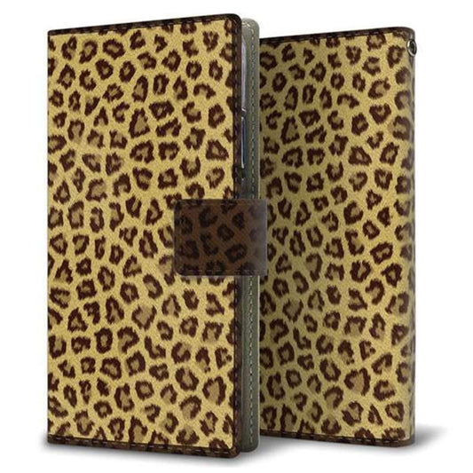 docomo HUAWEI（ファーウェイ） P30 Pro HW-02L 画質仕上げ プリント手帳型ケース(薄型スリム)【1065 ヒョウ柄ベーシックSゴールド】