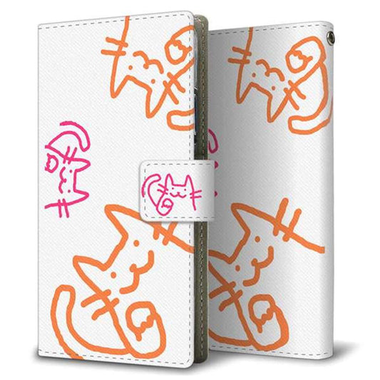 docomo アクオスコンパクト SH-02H 画質仕上げ プリント手帳型ケース(薄型スリム)【1098 手まねきする3匹のネコ】