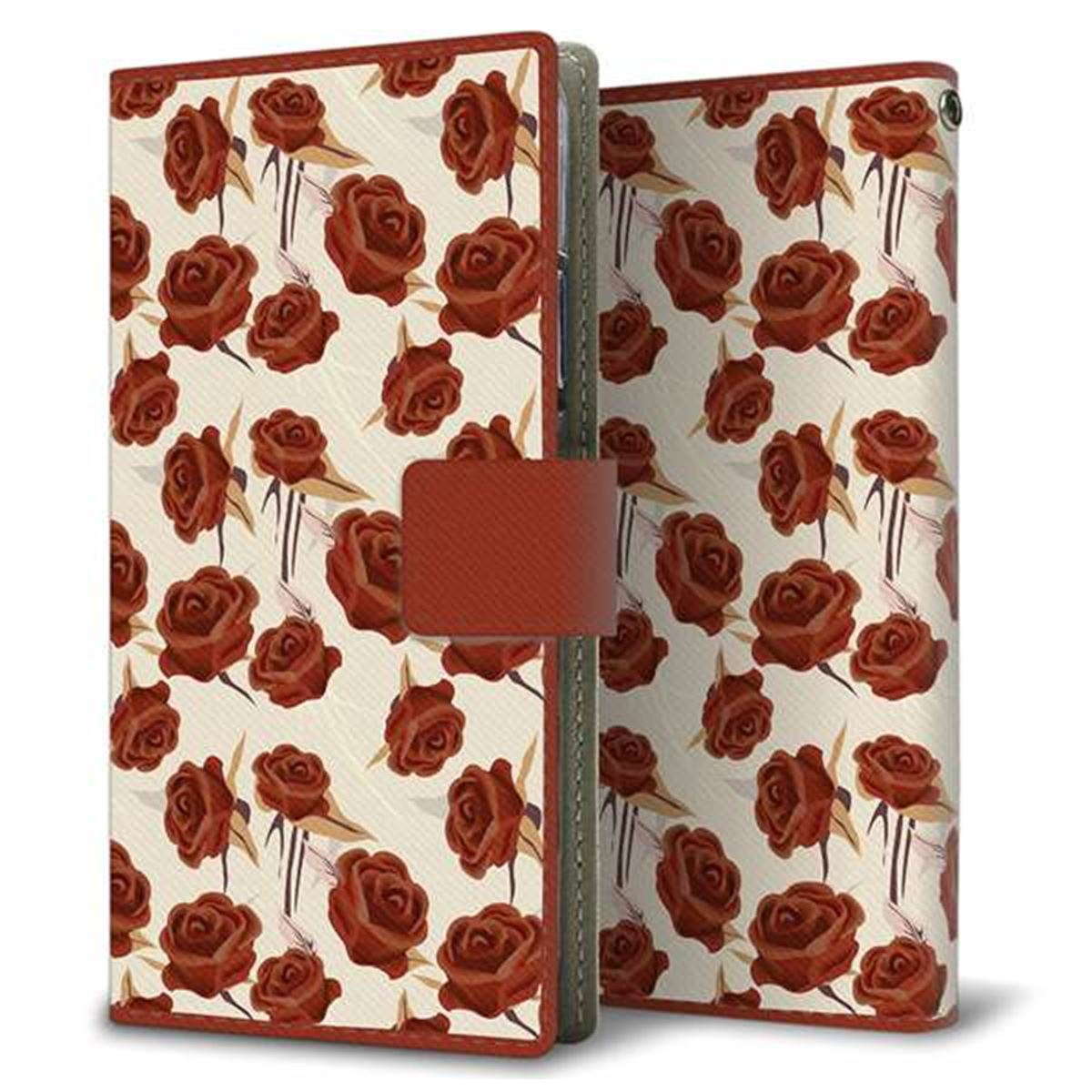 Y!mobile かんたんスマホ 705KC 画質仕上げ プリント手帳型ケース(薄型スリム)【1157 クラシックローズ】