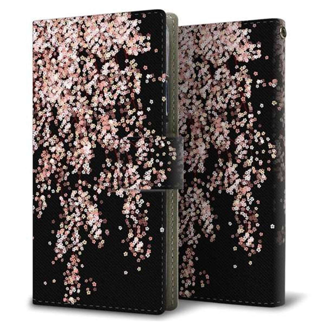 SoftBank シンプルスマホ4 707SH 画質仕上げ プリント手帳型ケース(薄型スリム)【1244 しだれ桜】