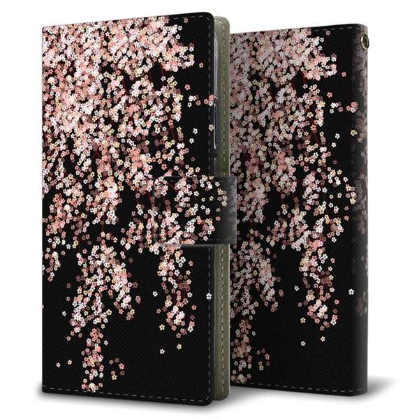 SoftBank アクオスゼロ 801SH 高画質仕上げ プリント手帳型ケース(薄型スリム)【1244 しだれ桜】