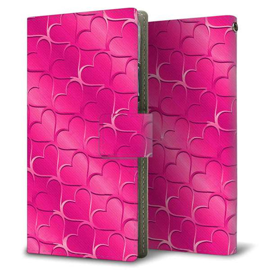 iPhone7 高画質仕上げ プリント手帳型ケース(薄型スリム)【1347 かくれハート（ショッキングピンク）】