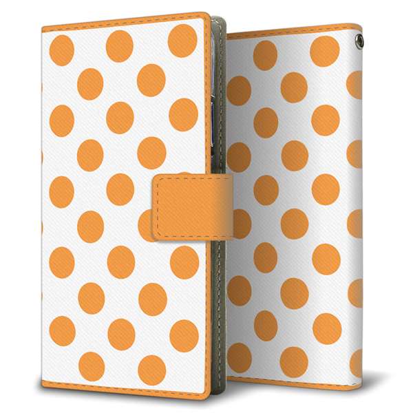 LG Q Stylus LM-Q710XM 高画質仕上げ プリント手帳型ケース(薄型スリム)【1349 シンプルビッグオレンジ白】