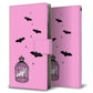 docomo LG style L-03K 画質仕上げ プリント手帳型ケース(薄型スリム)【AG808 こうもりの王冠鳥かご（ピンク×黒）】