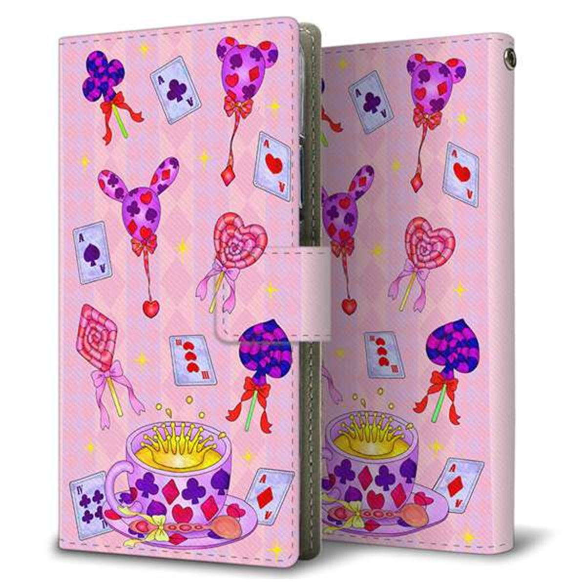 docomo ギャラクシー ノート9 SC-01L 画質仕上げ プリント手帳型ケース(薄型スリム)【AG817 トランプティー（ピンク）】