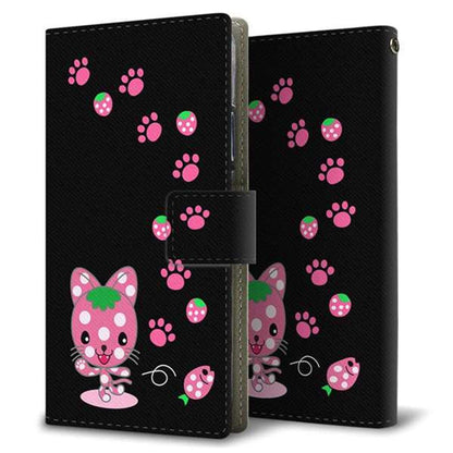 iPhone 14 Pro Max むかいあぐる イチゴ猫のにゃんベリー 薄型スリム プリント手帳型ケース