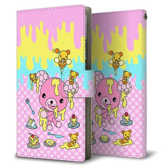 docomo ギャラクシー ノート9 SC-01L 画質仕上げ プリント手帳型ケース(薄型スリム)【AG822 ハニベア（水玉ピンク）】