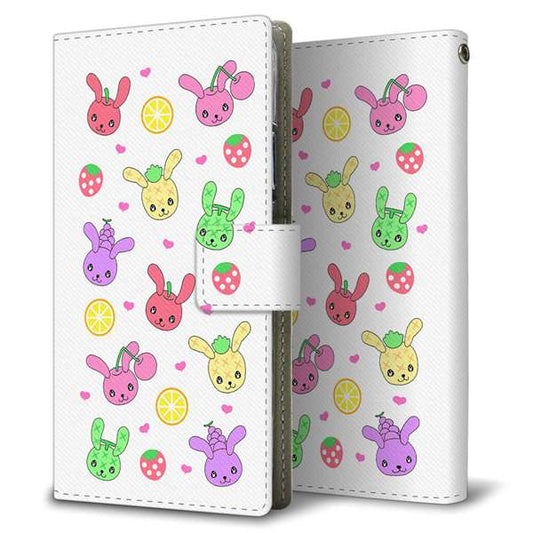 SoftBank アクオス Xx3 506SH 高画質仕上げ プリント手帳型ケース(薄型スリム)【AG826 フルーツうさぎのブルーラビッツ（白）】
