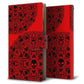 docomo アローズ NX F-01K 画質仕上げ プリント手帳型ケース(薄型スリム)【AG835 苺骸骨曼荼羅（赤）】